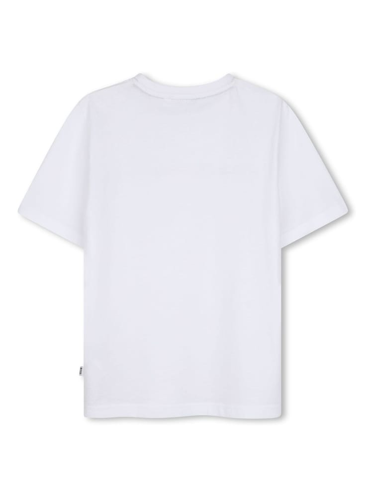 BOSS White Short-Sleeved Cotton Jersey T-Shirt - Image 2 of 3 BOSS White Short-Sleeved Cotton Jersey T-Shirt - Image 2 of 3