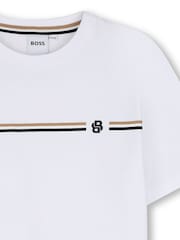 BOSS White Short-Sleeved Cotton Jersey T-Shirt - Image 3 of 3