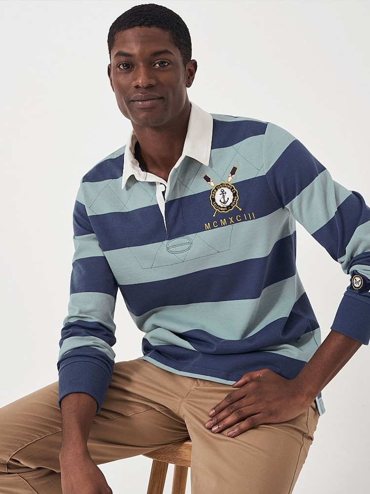 Crew Clothing Blue Callington Rugby Shirt - Image 7 of 7