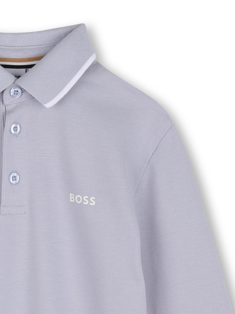 BOSS Long-Sleeved Jersey Polo Shirt - Image 3 of 3