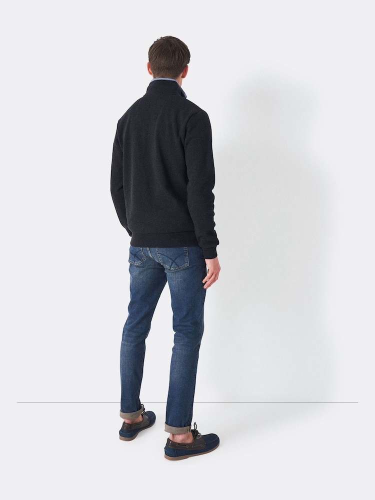 Buy Crew Clothing Black Classic Quarter Zip Sweatshirt from the