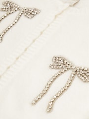 Monsoon Cream Embellished Bow Cardigan - Image 3 of 3