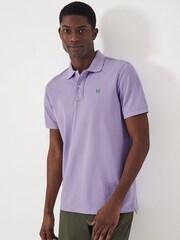 Crew Clothing Purple Plain 100% Cotton Classic Polo Shirt - Image 1 of 5