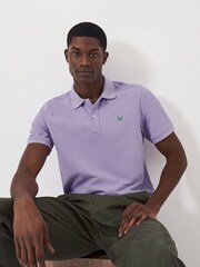 Crew Clothing Purple Plain 100% Cotton Classic Polo Shirt - Image 4 of 5