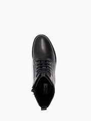Dune London Black Prestone Cleated Sole Lace-Up Hiker Boots - Image 5 of 6
