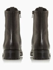 Dune London Black Prestone Cleated Sole Lace-Up Hiker Boots - Image 6 of 6