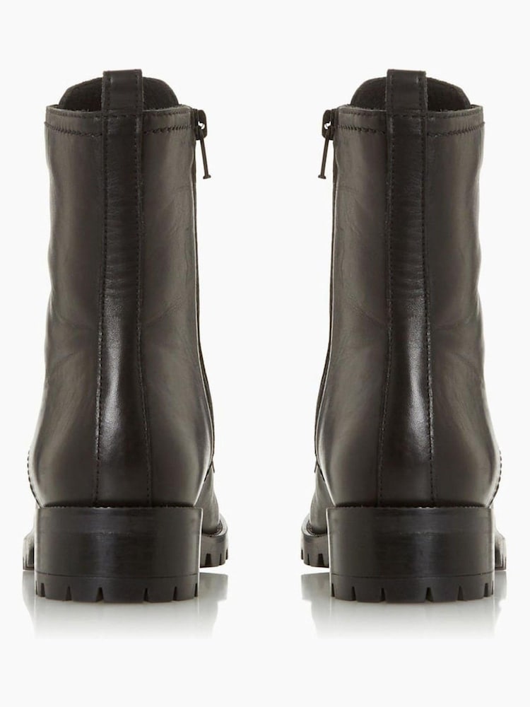 Dune London Black Prestone Cleated Sole Lace-Up Hiker Boots - Image 6 of 6