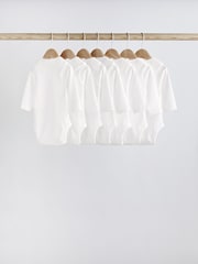 White 7 Pack Essential Baby Long Sleeve Bodysuits - Image 2 of 5