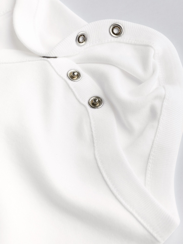 White 7 Pack Essential Baby Long Sleeve Bodysuits - Image 4 of 5