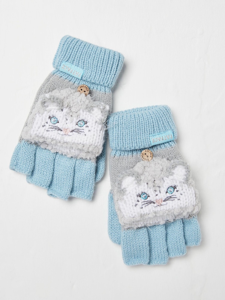 FatFace Grey Sadie Snow Leopard Print Gloves - Image 1 of 2