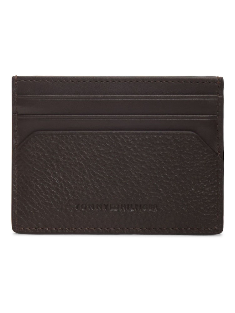 Tommy Hilfiger Brown Leather Signature Plaque Card Holder - Image 2 of 4 Tommy Hilfiger Brown Leather Signature Plaque Card Holder - Image 2 of 4