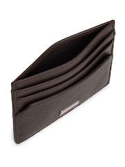 Tommy Hilfiger Brown Leather Signature Plaque Card Holder - Image 3 of 4
