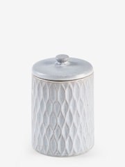 Grey Embossed Geo Single Storage Jars - Image 3 of 3