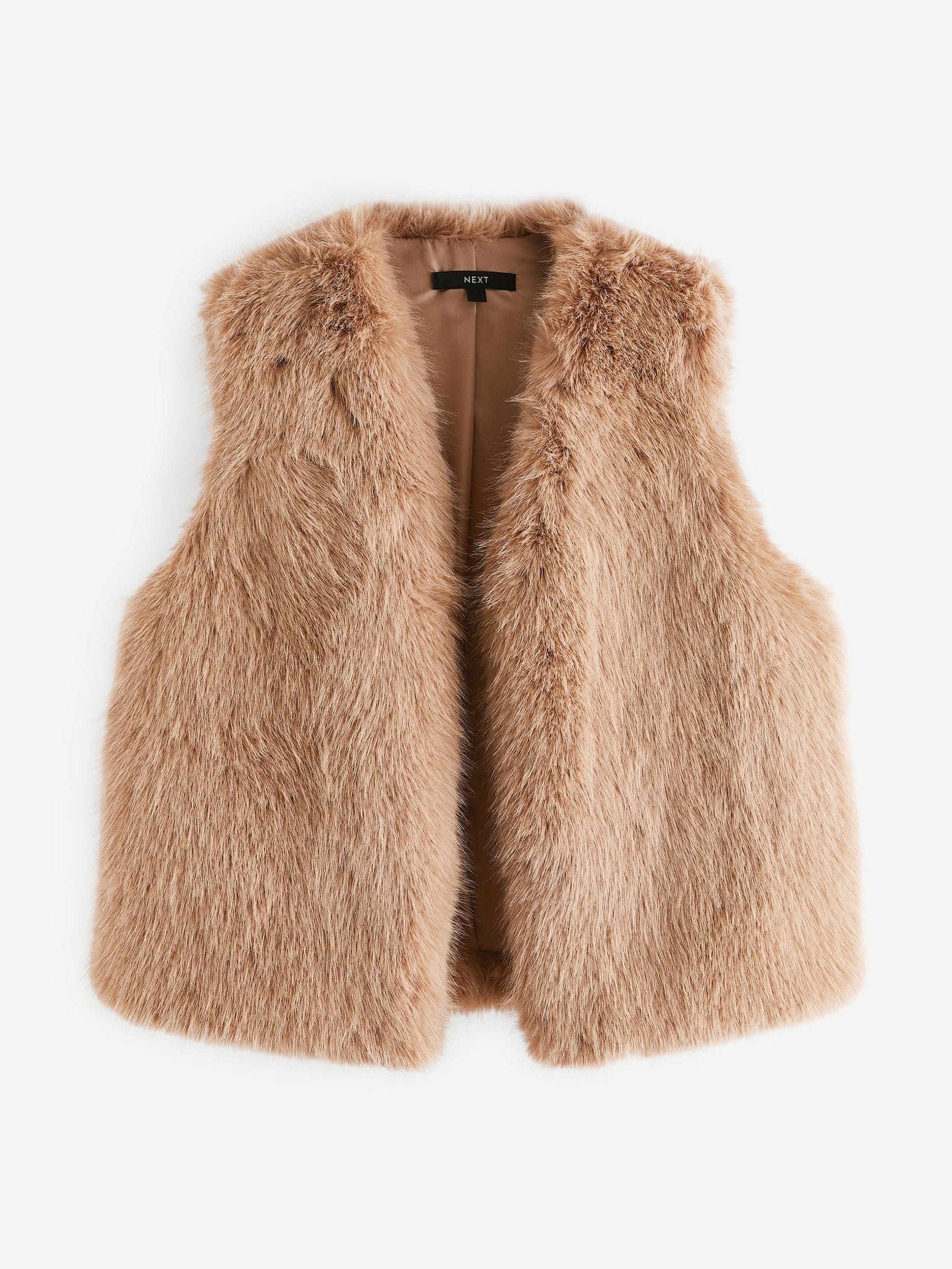 Buy Camel Faux Fur Gilet from Next USA