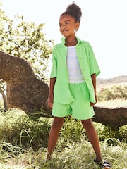 Lime Green Oversized Textured Shirt And Shorts Set (3-16yrs) (3-16yrs) - Image 3 of 10