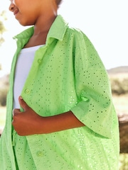 Lime Green Oversized Textured Shirt And Shorts Set (3-16yrs) (3-16yrs) - Image 6 of 10