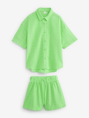 Lime Green Oversized Textured Shirt And Shorts Set (3-16yrs) (3-16yrs) - Image 8 of 10