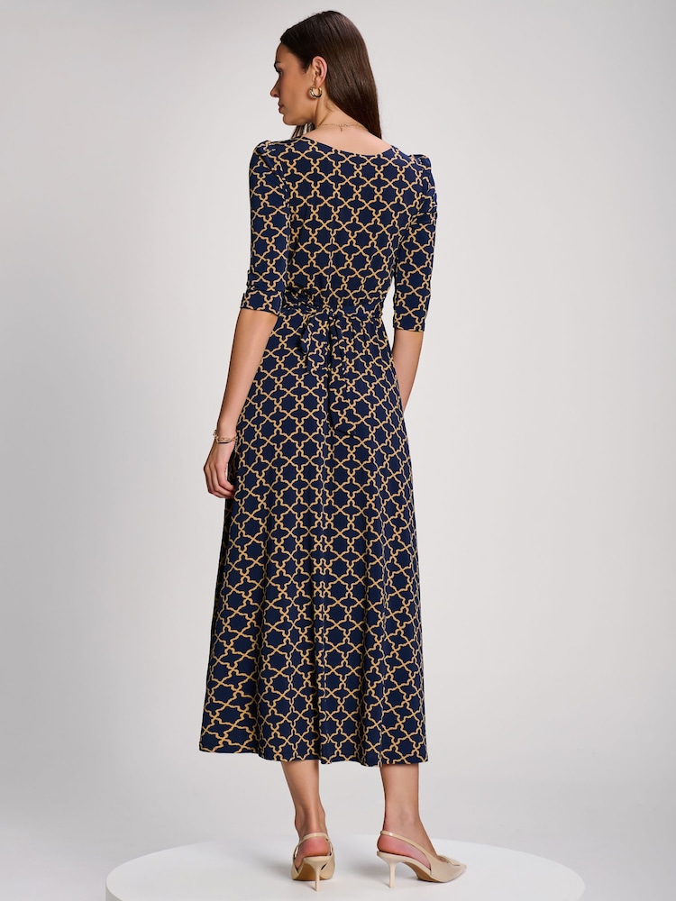 Jolie Moi 3/4 Sleeve Printed Jersey vestido maxi - Imagem 2 de 6