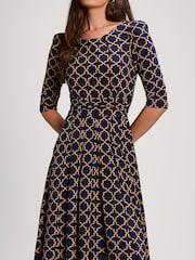 Jolie Moi 3/4 Sleeve Printed Jersey vestido maxi - Imagem 3 de 6