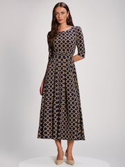 Jolie Moi 3/4 Sleeve Printed Jersey vestido maxi - Imagem 4 de 6