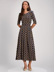 Jolie Moi 3/4 Sleeve Printed Jersey vestido maxi - Imagem 6 de 6