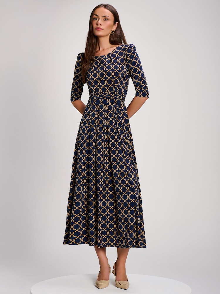 Jolie Moi 3/4 Sleeve Printed Jersey vestido maxi - Imagem 6 de 6