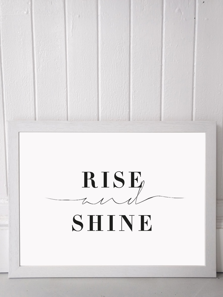 White Rise And Shine by Honeymoon Hotel Framed Print - Image 1 of 4