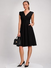 Jolie Moi Black Plain Sleeveless Midi Dress - Image 1 of 6