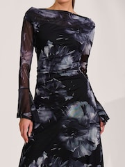 Μαύρο - Jolie Moi Slash Neck Maxi Dress - Εικόνα 3 από 6