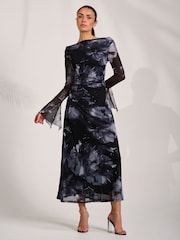 Μαύρο - Jolie Moi Slash Neck Maxi Dress - Εικόνα 4 από 6