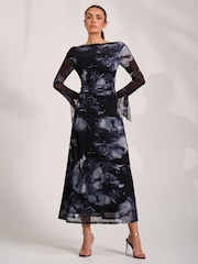 Μαύρο - Jolie Moi Slash Neck Maxi Dress - Εικόνα 6 από 6