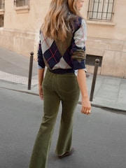 BHOEM Navy Argyle Crew Neck Jumper With Wool - Image 5 of 6