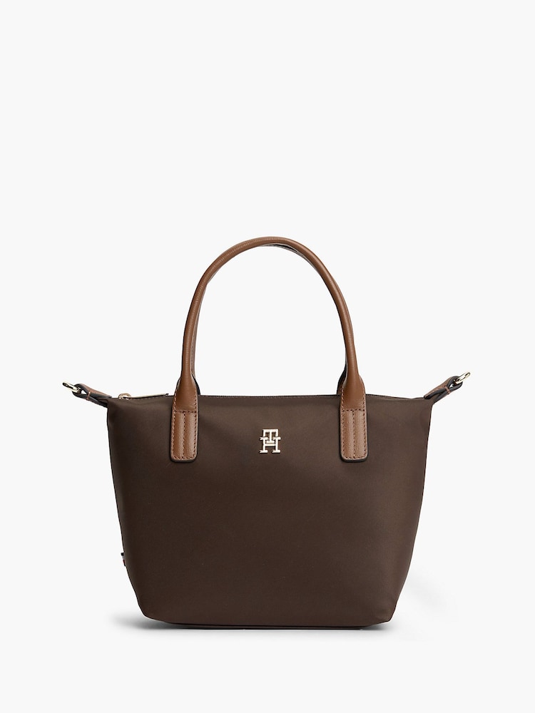Tommy Hilfiger Brown Popette Crossbody Tote Bag - Image 1 of 5 Tommy Hilfiger Brown Popette Crossbody Tote Bag - Image 1 of 5