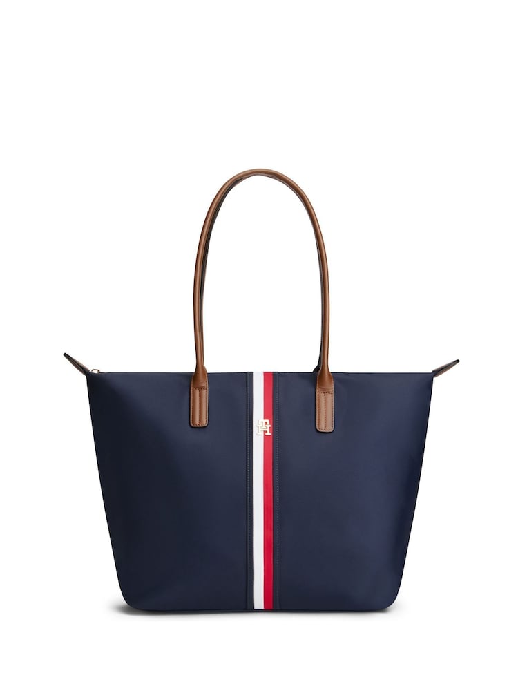 Tommy Hilfiger Blue Popette Global Stripe Tote Bag - Image 1 of 5