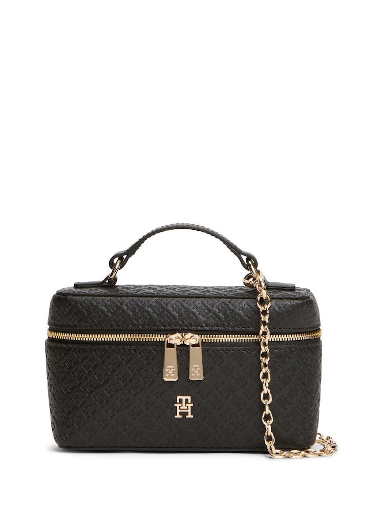 Tommy Hilfiger Black Icon Chain Strap Vanity Case Purse - Image 1 of 4 Tommy Hilfiger Black Icon Chain Strap Vanity Case Purse - Image 1 of 4