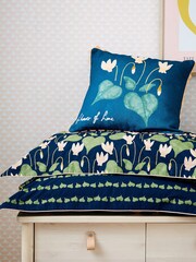 Scion Blue Flower Of Love 100% Cotton Cushion - Image 3 of 5