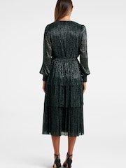 Forever New Green Winifred Plisse Midi Dress - Image 2 of 3