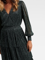 Forever New Green Winifred Plisse Midi Dress - Image 3 of 3
