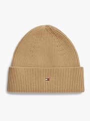Tommy Hilfiger Natural Flag Embroidery Beanie With Wool - Image 2 of 4