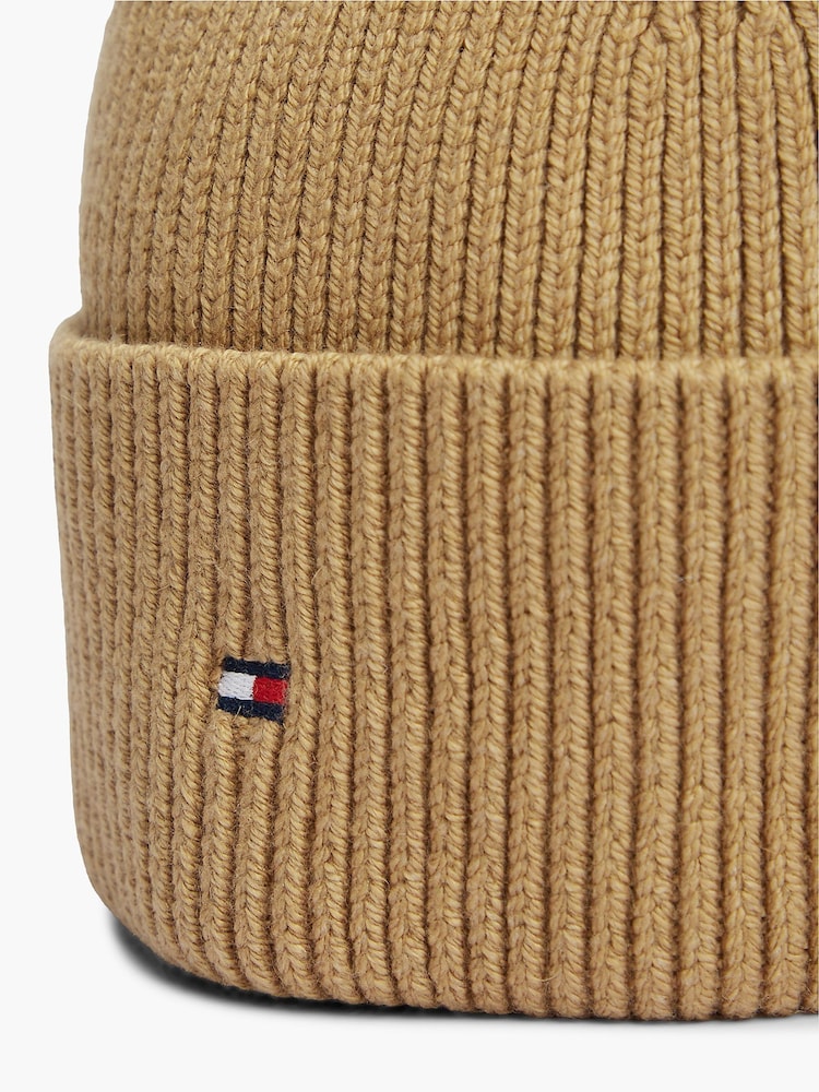 Tommy Hilfiger Natural Flag Embroidery Beanie With Wool - Image 4 of 4 Tommy Hilfiger Natural Flag Embroidery Beanie With Wool - Image 4 of 4