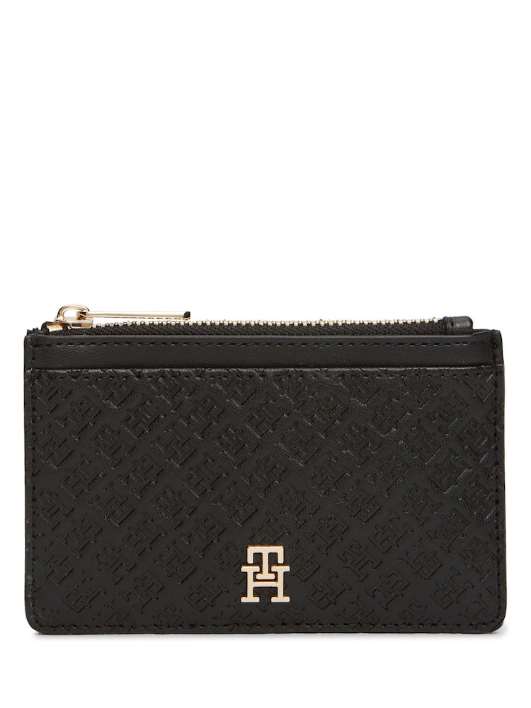 Tommy Hilfiger Black Icon Debossed Credit Card Holder - Image 1 of 4 Tommy Hilfiger Black Icon Debossed Credit Card Holder - Image 1 of 4