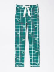 FatFace Green Eva Snow Leopard Pyjama Trousers - Image 5 of 5
