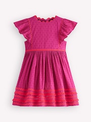 Boden Pink Flutter Sleeve Ric Rac Dress - Image 1 of 3