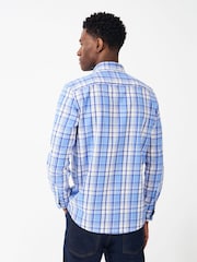 Crew Clothing Blue Slim Fit Russel Brushed 100% Cotton Shirt - Image 2 of 5