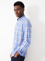 Crew Clothing Blue Slim Fit Russel Brushed 100% Cotton Shirt - Image 3 of 5