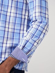 Crew Clothing Blue Slim Fit Russel Brushed 100% Cotton Shirt - Image 4 of 5