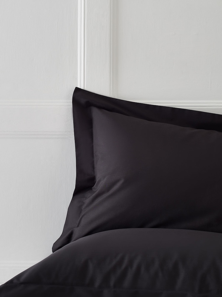 Set of 2 Black Graphite Cotton Rich Pillowcases - Image 1 of 2