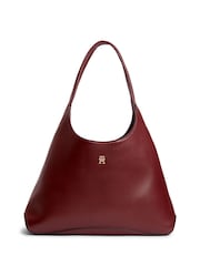Tommy Hilfiger Red Zip Pocket TH Monogram Hobo Bag - Image 2 of 4