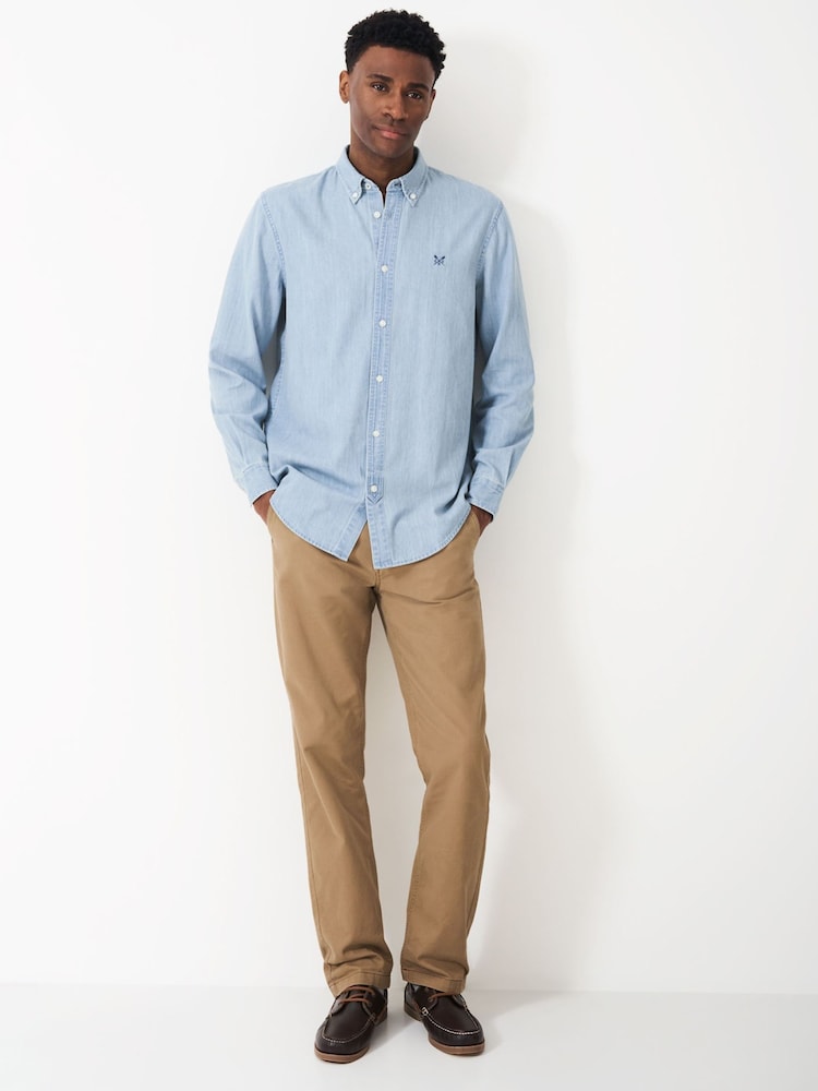 Crew Clothing Classic Fit 100% Cotton Chambray Long Sleeve Shirt - Изображение 1 из 5 Crew Clothing Classic Fit 100% Cotton Chambray Long Sleeve Shirt - Изображение 1 из 5