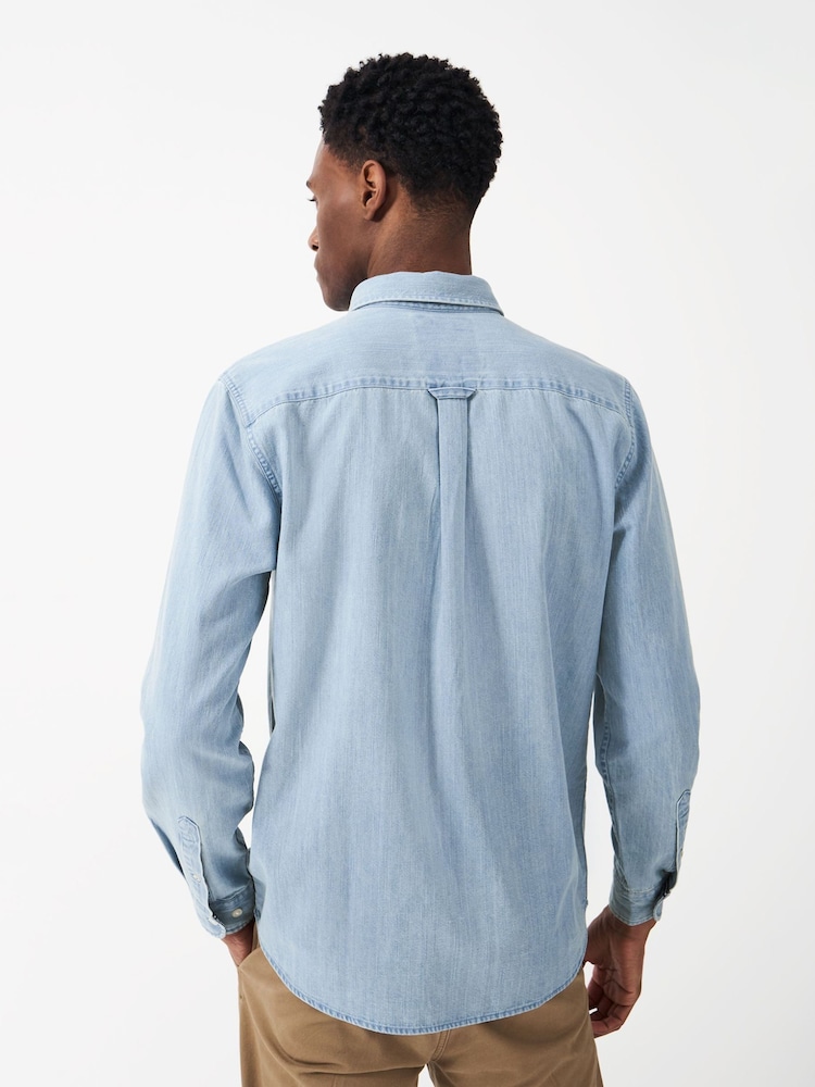 Crew Clothing Classic Fit 100% Cotton Chambray Long Sleeve Shirt - Изображение 2 из 5 Crew Clothing Classic Fit 100% Cotton Chambray Long Sleeve Shirt - Изображение 2 из 5